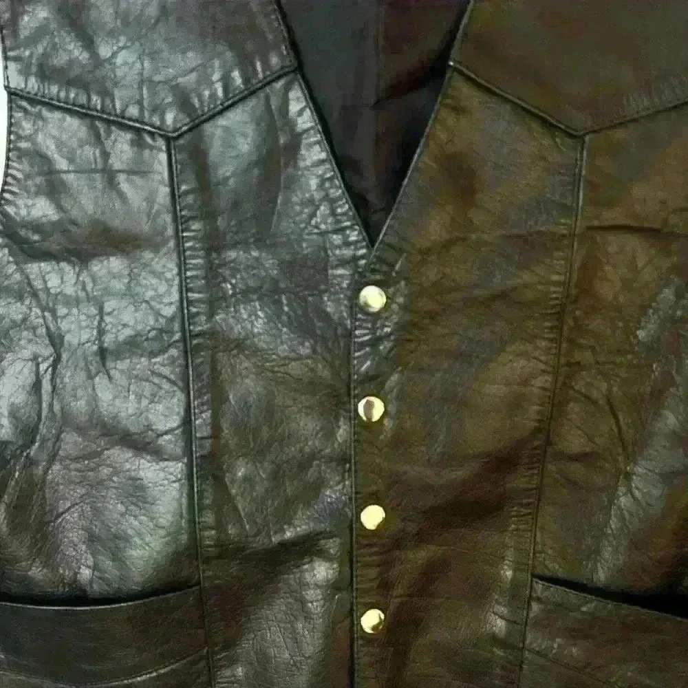 Interstate Leather Motorcycle Snap Button Vest - image 5